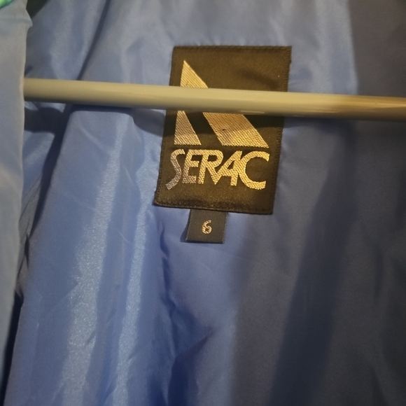 Serac VTG Womens Ski Jacket Coat Snow Board Color Block Winter Zip Blue/Black - Picture 8 of 10